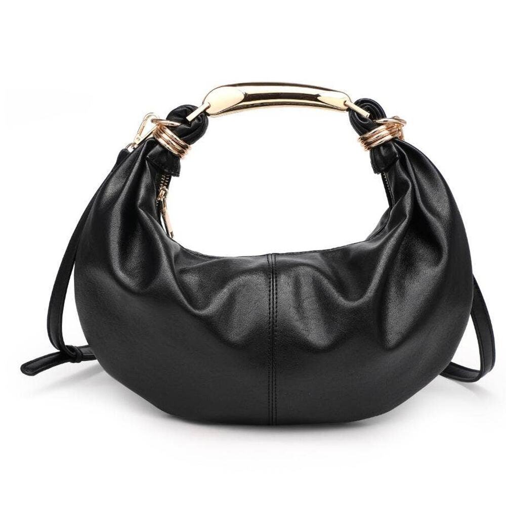 Carrie Vegan Leather Crossbody Black Gold